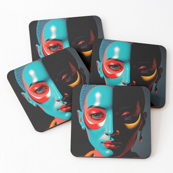 Item preview, Futuristic woman abstract oil painting designed and sold by KavaleAIdesign.