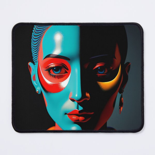 Item preview, Futuristic woman abstract oil painting designed and sold by KavaleAIdesign.
