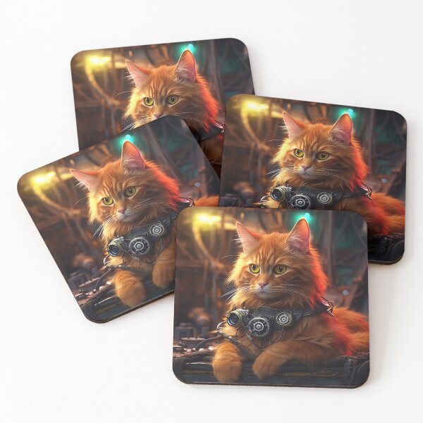 Item preview, cyberpunk dieselpunk cat designed and sold by nolutsch.