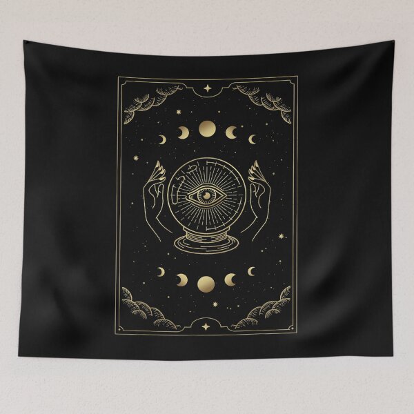 Item preview, Crystal Ball With Glowing Eye Held By Two Hands Tarot Card designed and sold by WiegandCelesti.