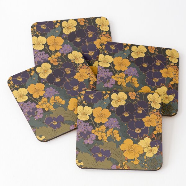 Item preview, Violets in a vintage-style pattern designed and sold by SamJanner.