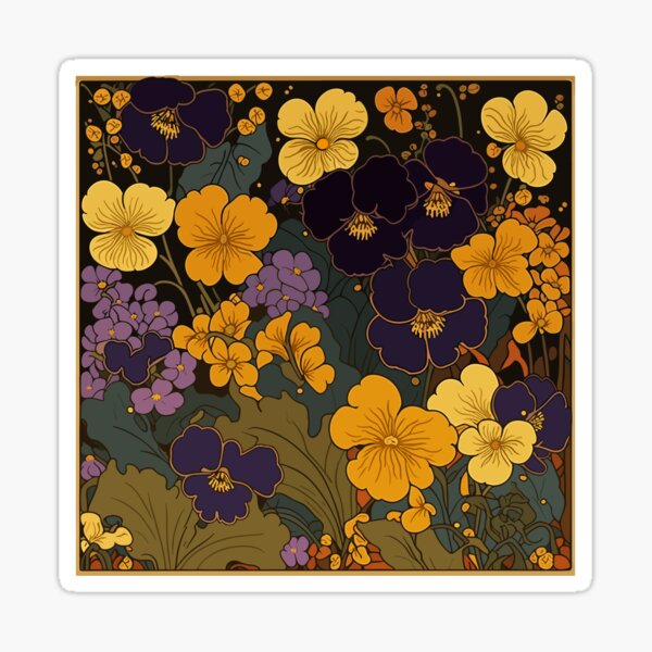 Item preview, Violets in a vintage-style pattern designed and sold by SamJanner.