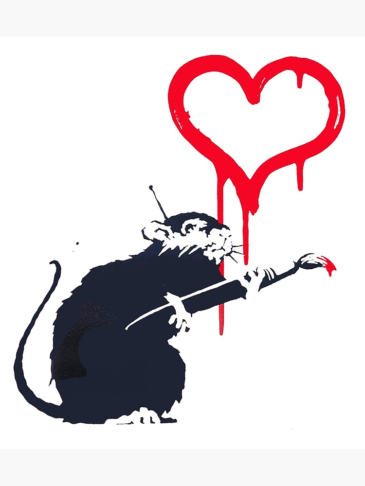 Thumbnail 7 of 7, Framed Art Print, Banksy Love Rat designed and sold by tomrothster.