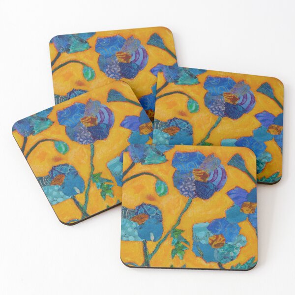 Item preview, Blue poppies, mixed media designed and sold by AliSullivanArt.