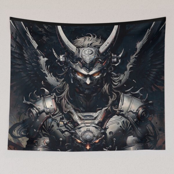 Item preview, Warrior With Horned Helmet and Feathered Wings designed and sold by ByteyCreatives.