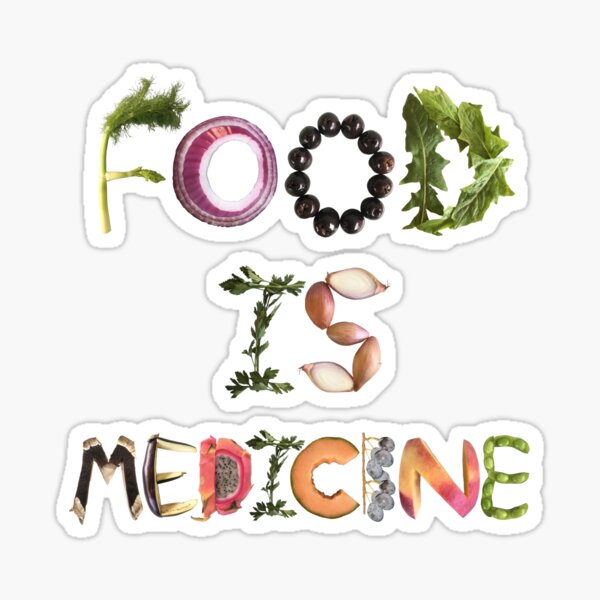 Vista previa del artículo con la obra «La comida es medicina: recordatorio de alimentación saludable», diseñado y vendido por EveryDayDabble.