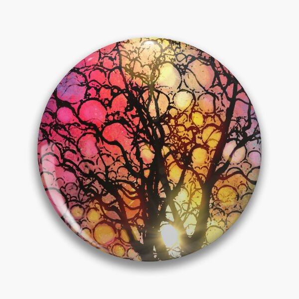 Item preview, Multicolor Tree Silhouette Bubbles Landscape Design 301 designed and sold by artbylucie.