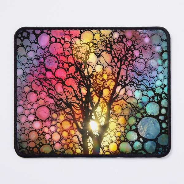Item preview, Multicolor Tree Silhouette Bubbles Landscape Design 301 designed and sold by artbylucie.