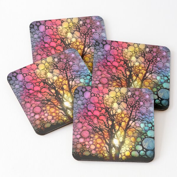 Item preview, Multicolor Tree Silhouette Bubbles Landscape Design 301 designed and sold by artbylucie.