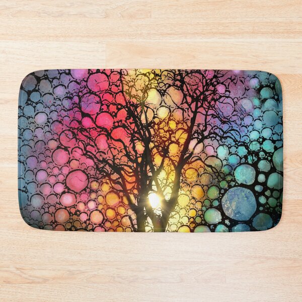 Item preview, Multicolor Tree Silhouette Bubbles Landscape Design 301 designed and sold by artbylucie.