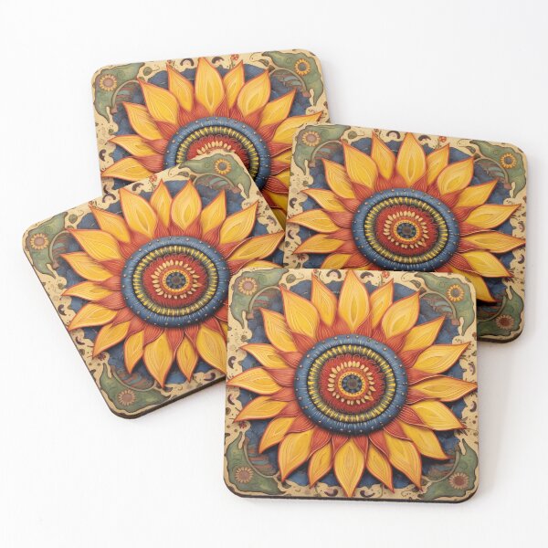 Item preview, Sunflower, folk art style designed and sold by SBD-Shop.