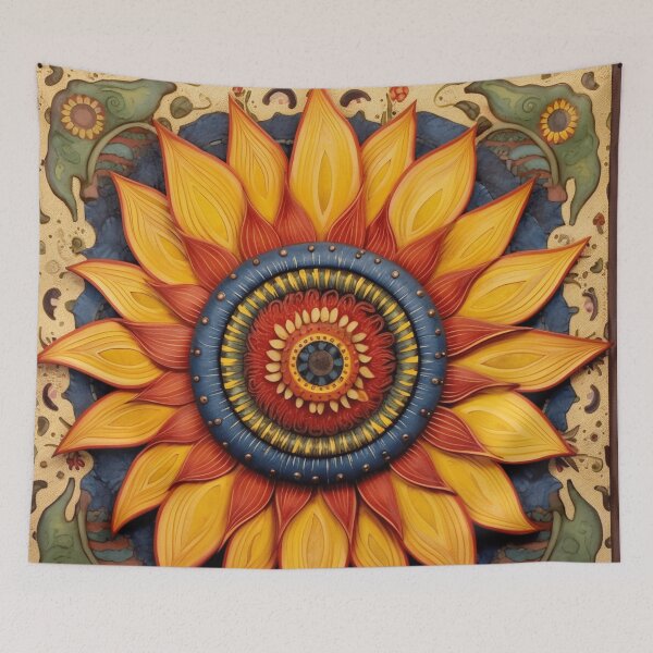 Item preview, Sunflower, folk art style designed and sold by SBD-Shop.