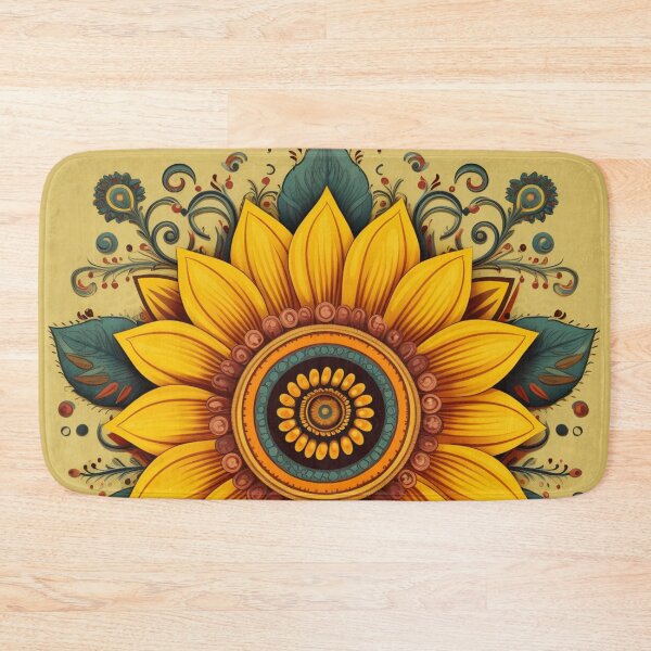 Item preview, Golden Sunflower, folk art style designed and sold by SBD-Shop.