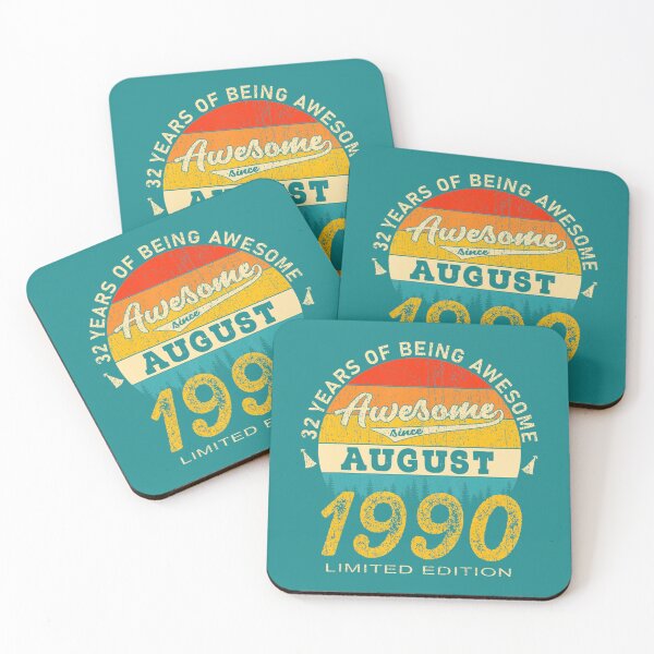 Item preview, 32 Year Old Awesome Since August 1990 	 32nd Birthday 	 DM50709	 designed and sold by dpvuwwbhfz70.