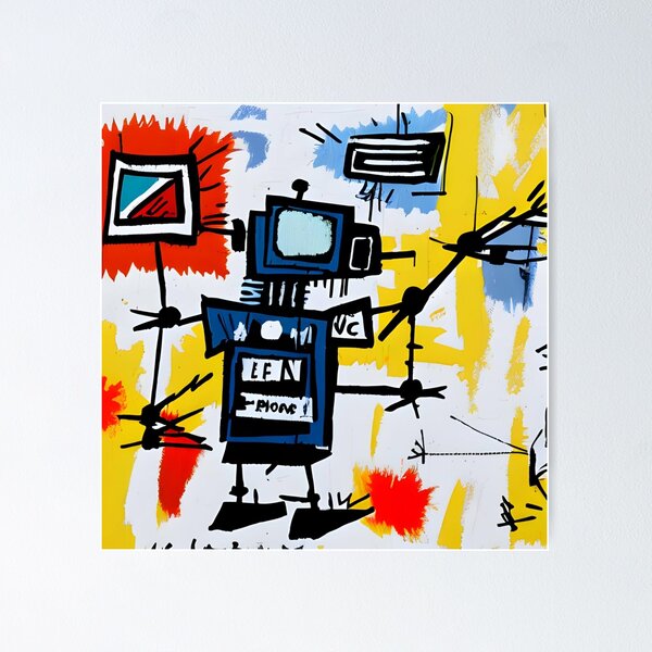 Item preview, Robot street art colorful illustration  designed and sold by RobotAIArt.