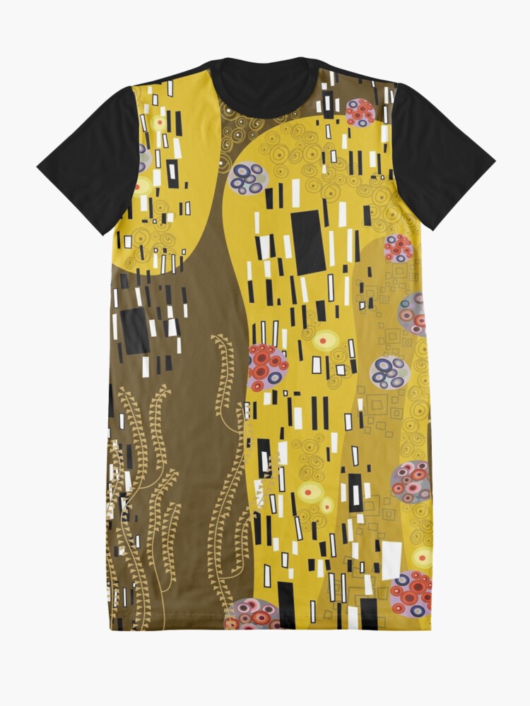 Alternate view of Klimt Art Nouveau Golden Art | 'The Kiss' Inspired Graphic T-Shirt Dress