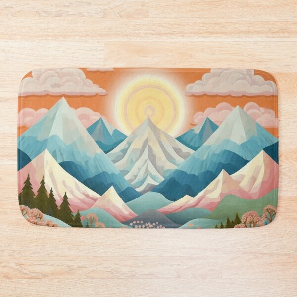 Item preview, Sunrise in the mountains, folk art style designed and sold by SBD-Shop.
