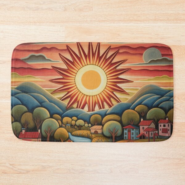 Item preview, Sunrise on the meadow, folk art style designed and sold by SBD-Shop.