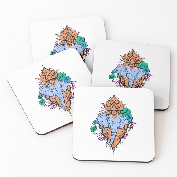 Artikelvorschau, Blumenelefant-Lotus entworfen und verkauft von CuteTattoo.