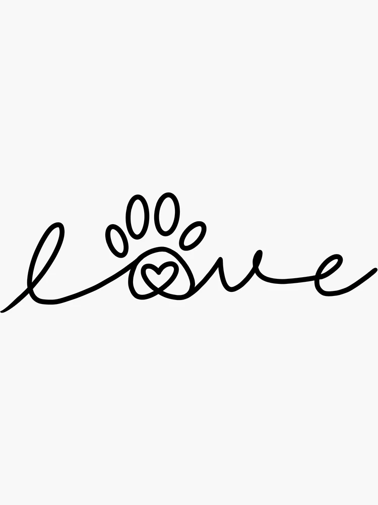 Love Dog Paw Vinyl Sticker Laptop Decal Waterproof 5