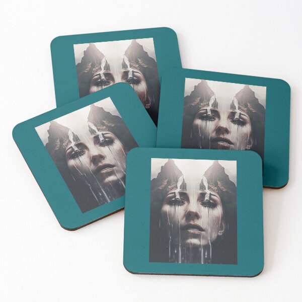 Item preview, Double exposure woman crying waterfallGraphic  designed and sold by rivannas.