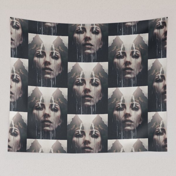 Item preview, Double exposure woman crying waterfallGraphic  designed and sold by rivannas.
