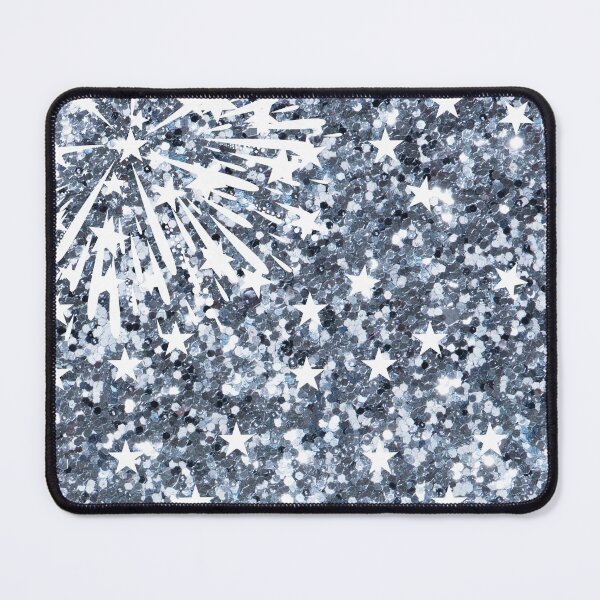 Item preview, Sparkly Lady in Silver Glitter Star Print designed and sold by ClaudiaFlores.