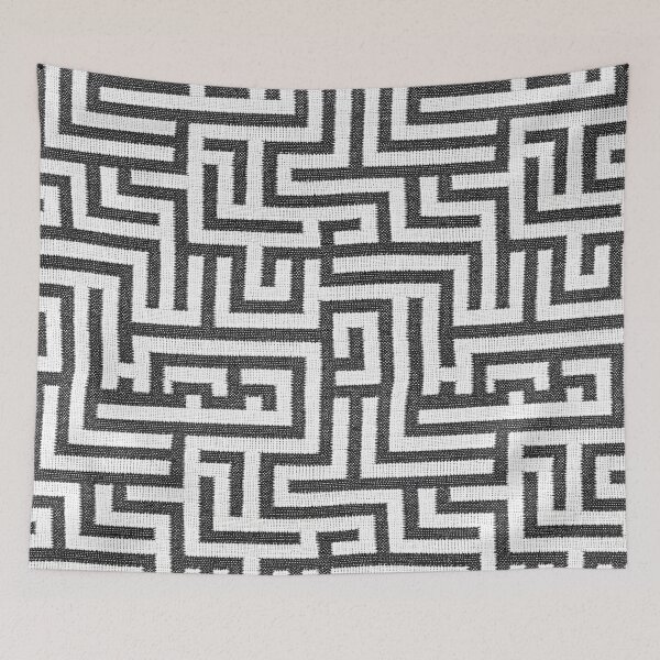 Item preview, Pattern: Black & White Labyrinth | Fabric Textile Imitation designed and sold by GiveMeMood.