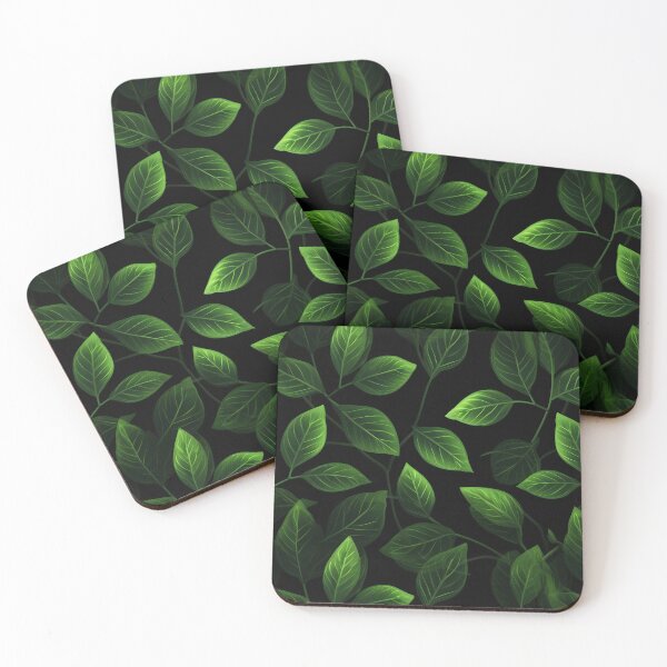 Item preview, Green leafs with black background designed and sold by TogetherDshop.