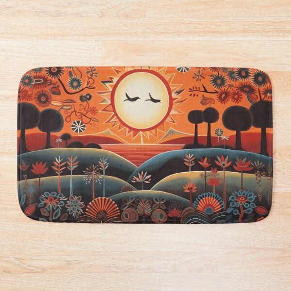 Item preview, Sunset in dunes, folk art style designed and sold by SBD-Shop.