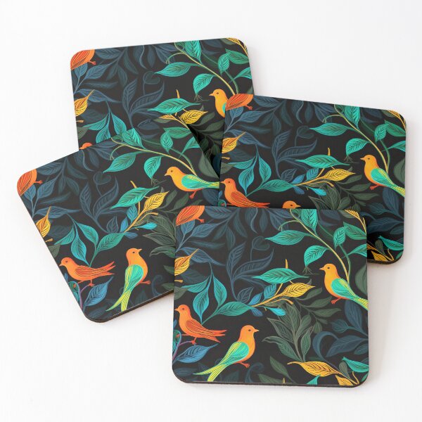 Item preview, Leaves and colorful birds designed and sold by TogetherDshop.