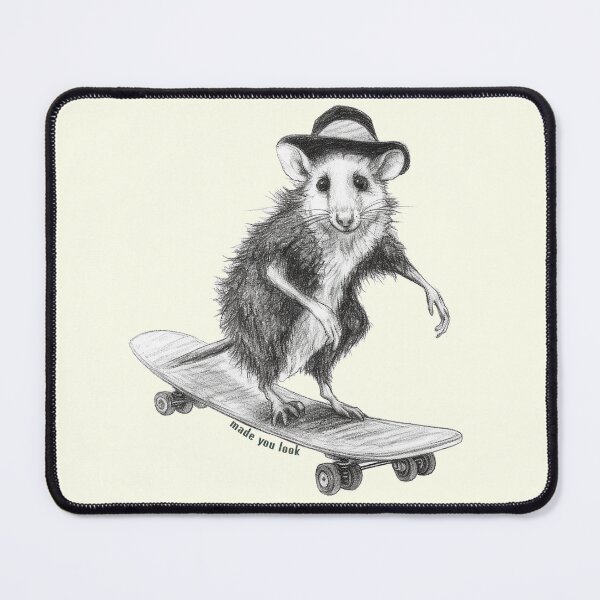 Item preview, Opossum on a skateboard (made you look) designed and sold by Bug & Brush.