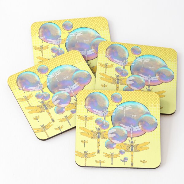 Item preview, ABSTRACT GOLDEN ART GOLD DRAGONFLIES BUBBLE DESIGNS designed and sold by sharlesart.