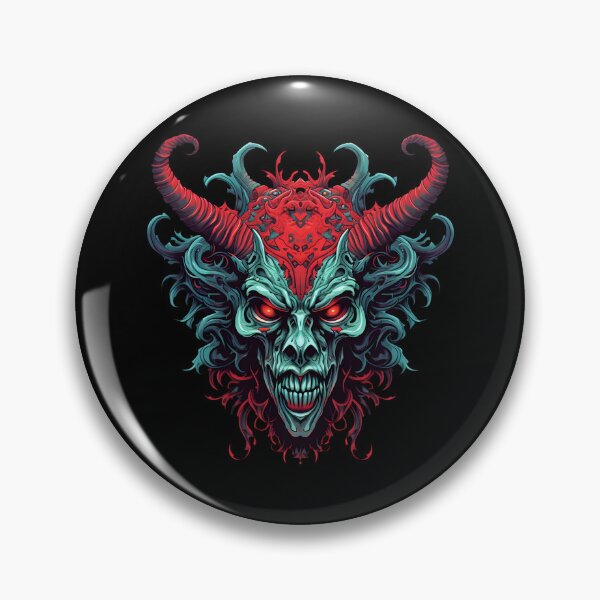 Item preview, Evil Grin Demon Head with Red Horns designed and sold by 20th-eclipse.