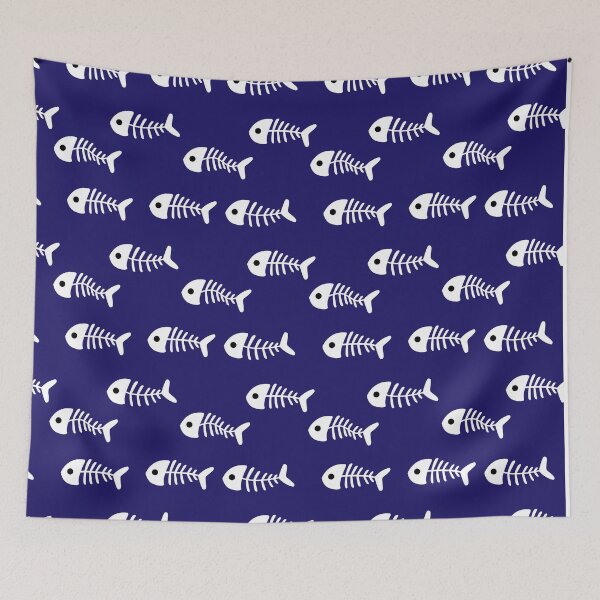 Item preview, White Fish Bone Deep Blue Pattern designed and sold by Moyanana.