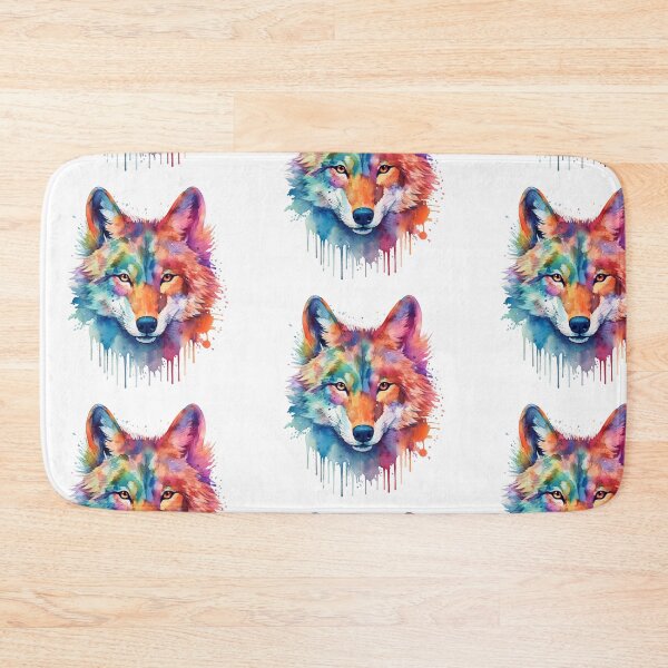 Item preview, Rainbow Watercolor Wolf designed and sold by CraftingImpulse.