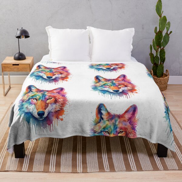 Item preview, Rainbow Watercolor Wolf designed and sold by CraftingImpulse.