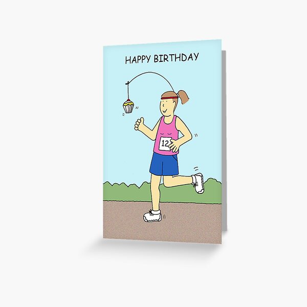 Item preview, Happy Birthday to Female Runner Humour designed and sold by KateTaylor.