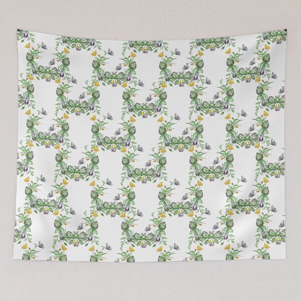 Item preview, Flowers and butterfly.Spring wreath watercolor hand painted pattern. designed and sold by InaDim.