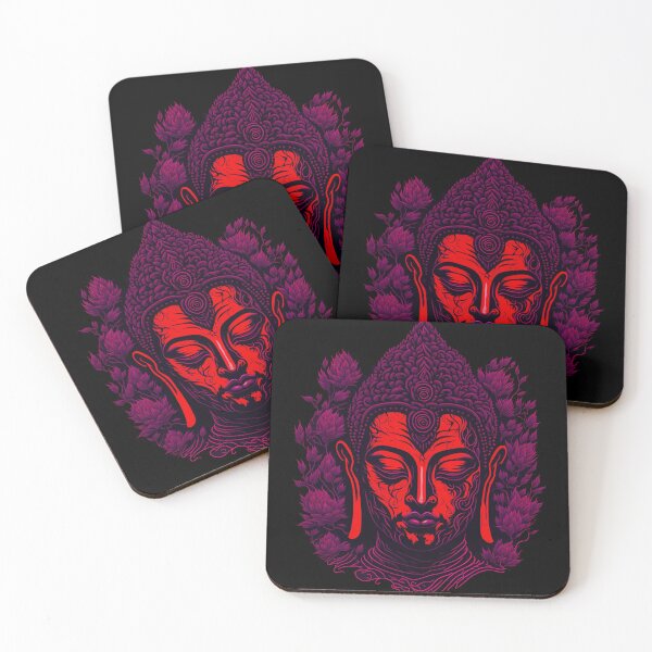 Item preview, red pop art buddha designed and sold by ZenStickConcept.