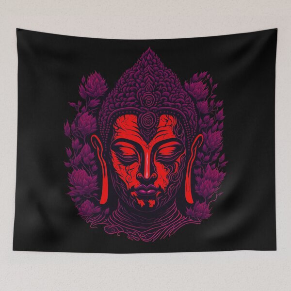 Item preview, red pop art buddha designed and sold by ZenStickConcept.
