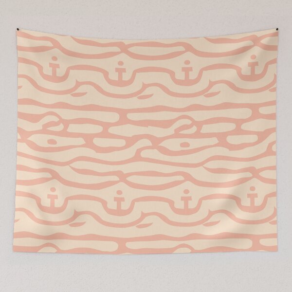 Item preview, Anchor and waves in coral pink designed and sold by SamJanner.