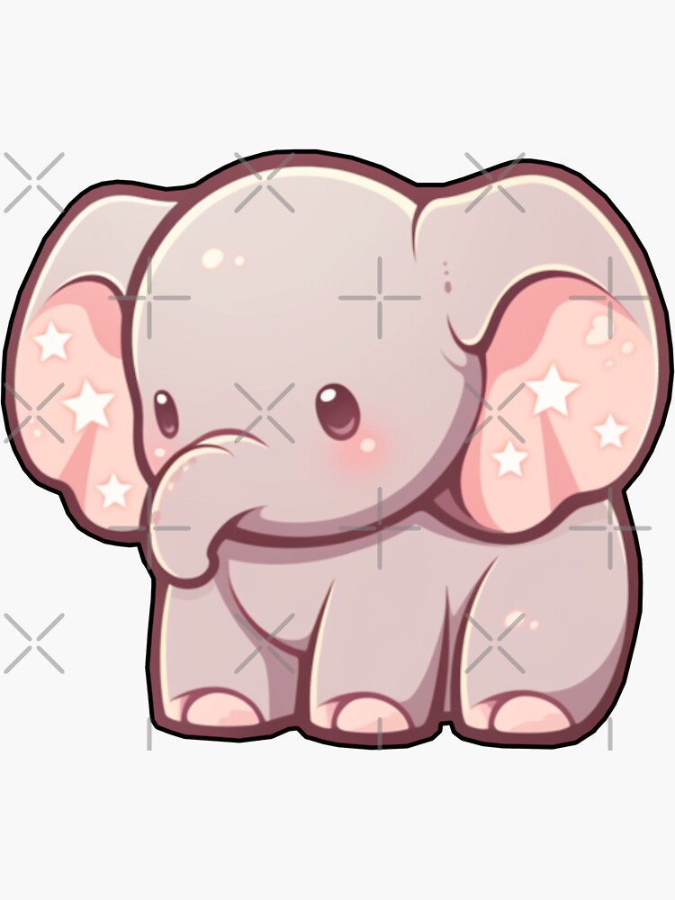 little fluffy cute cartoon elephant