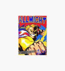 ALL MIGHT anime poster (with quote + signature) Art Board