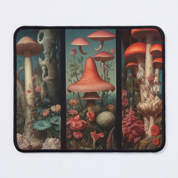 Item preview, Renaissance Reverie: Pastel Palette of Mushrooms and Vintage Florals Flowers designed and sold by delohill.