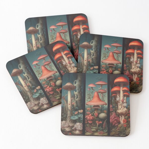Item preview, Renaissance Reverie: Pastel Palette of Mushrooms and Vintage Florals Flowers designed and sold by delohill.
