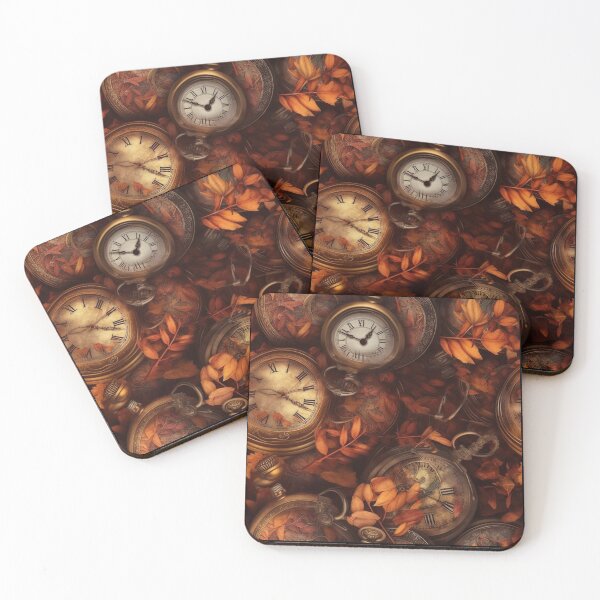 Item preview,  "Reflections on Autumn, var. 2: Steampunk-inspired Timepiece Among Fall Leaves " designed and sold by stateofhuman.