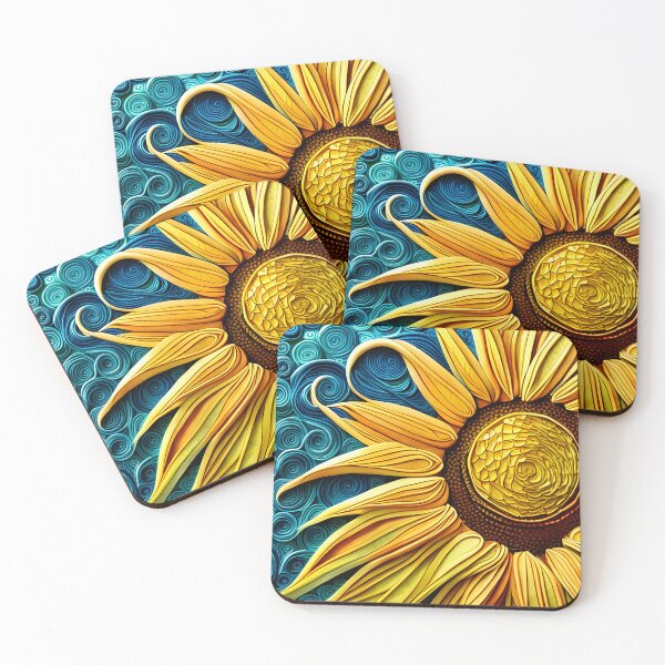 Item preview, Sunflower image  with quilled paper effect designed and sold by hadleysheart.