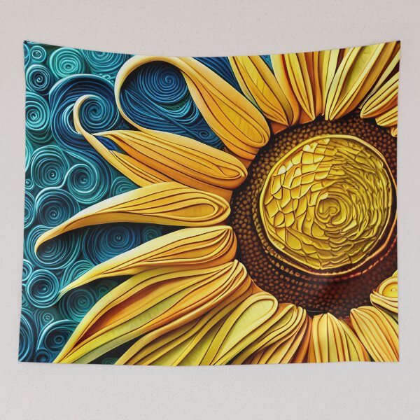 Item preview, Sunflower image  with quilled paper effect designed and sold by hadleysheart.