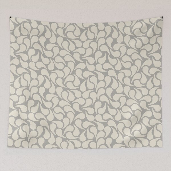 Item preview, Beige on Light Gray Groovy Abstract Graphic Geometric Paisley Shape Bold Mod designed and sold by victoriabdesign.